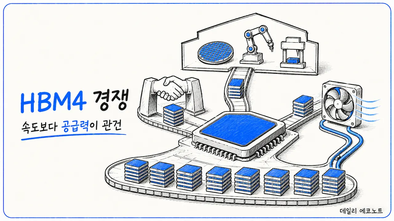 세 가지 생산 경로가 하나의 AI 반도체로 연결되는 HBM4 경쟁 손그
