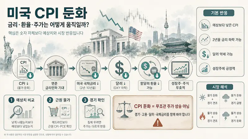 미국 CPI 발표 후 금리 환율 주가 영향 해석