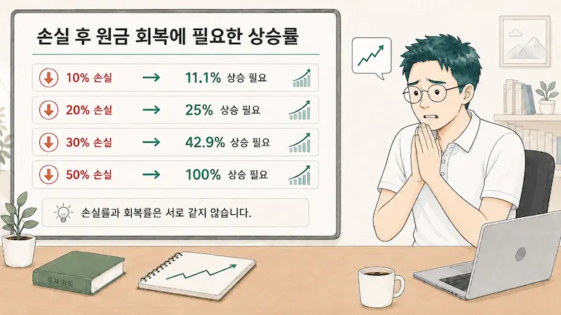 주가 하락 회복률 계산