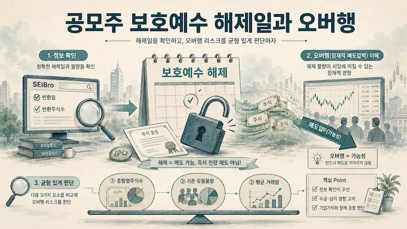 공모주 보호예수 해제일 확인
