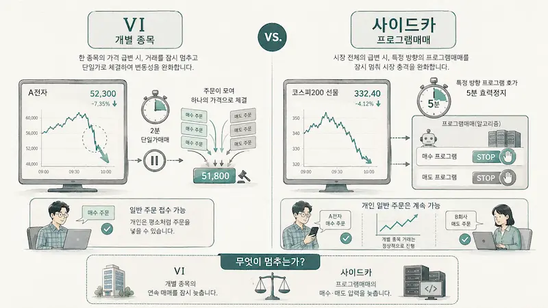 변동성완화장치 VI와 사이드카 차이